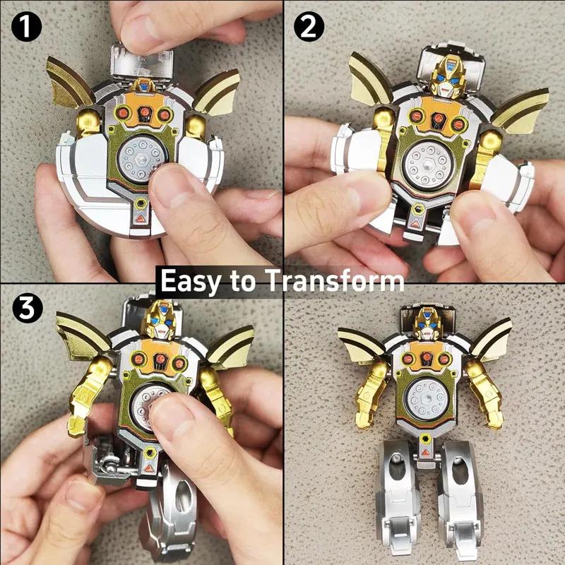 Transformation Fidget Toy 360° Hand Spinner Robot Toy Deformation Robot Gyro Finger Toy Stress Relief Action Figure designed for Kid Present