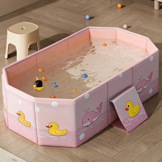 Składana wanienka dla dzieci Solidna wanienka PVC dla niemowląt z podniesionymi bokami Łatwa do czyszczenia Przenośna wanienka na baby shower