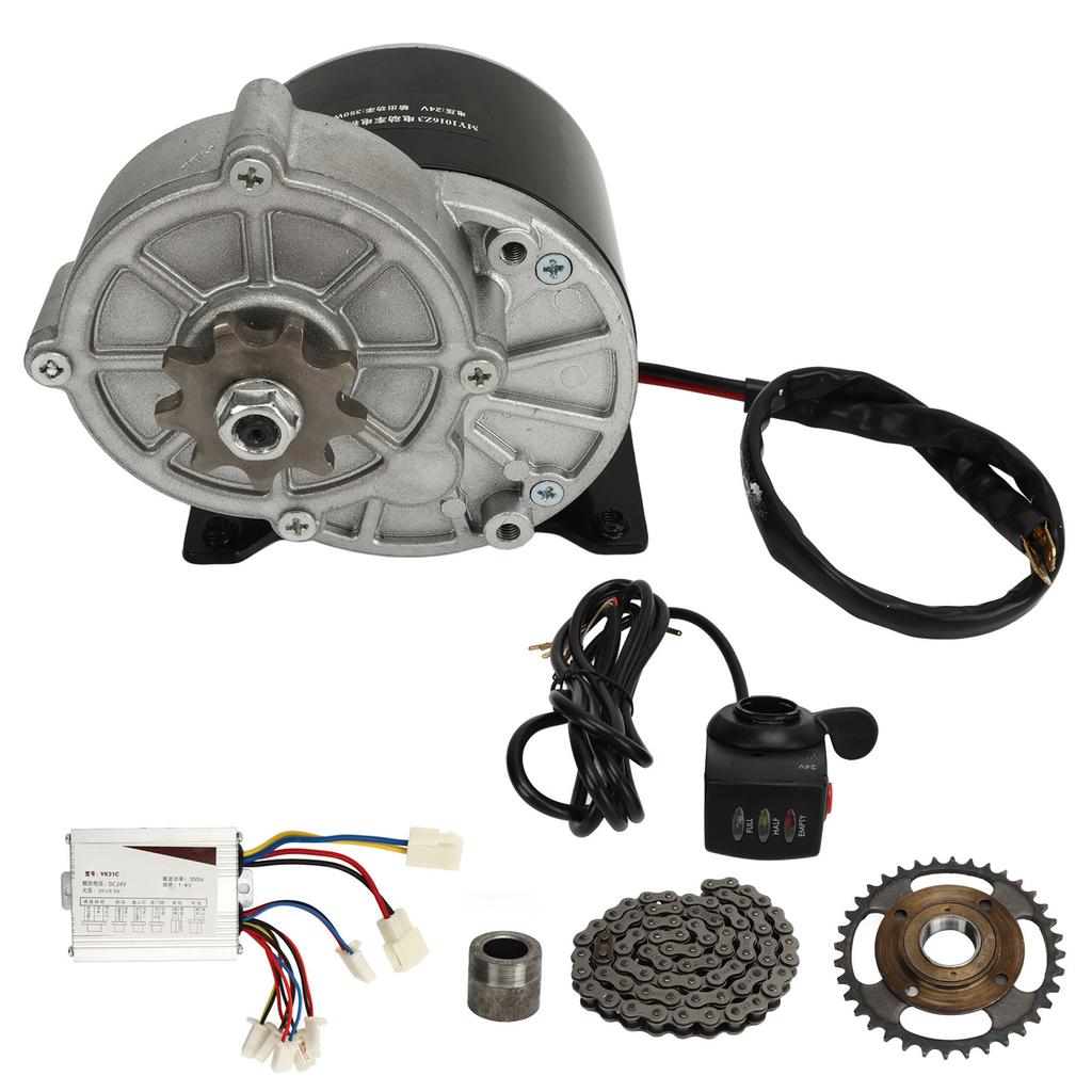 24V 350W Electric Bike Modification Kit Steel MY1016Z3 Gear Reduction Motor Controller Set for DIY Scooters Motorcycles