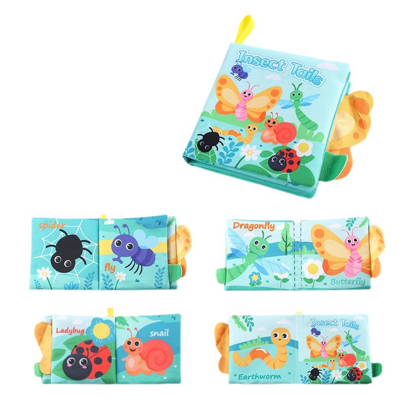 Source Factory 4 Pages 8 Sides Cross-border Baby Cloth Book Tear-resistant Early Education Puzzle Baby Cloth Book Science Educational Toy