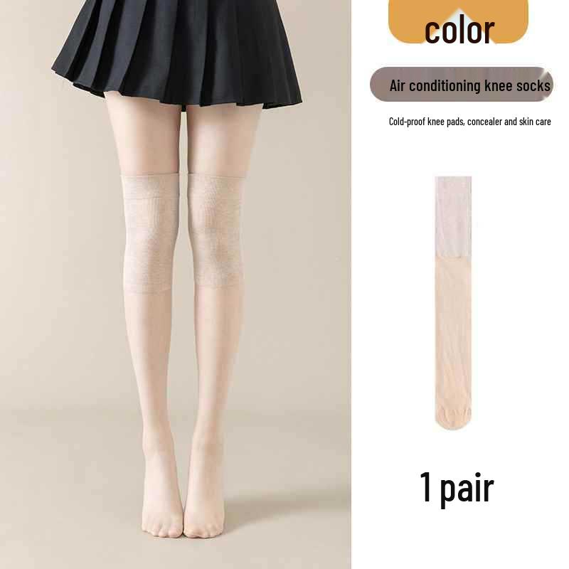 Women's Summer Anti-Slip Knee Pads: Long Stockings with Cold Protection & Anti-Hook Silk