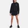Under Armour Project Rock Johnson Training Sports Loose Short Hoodie Women Hoodie Black 1361059-001