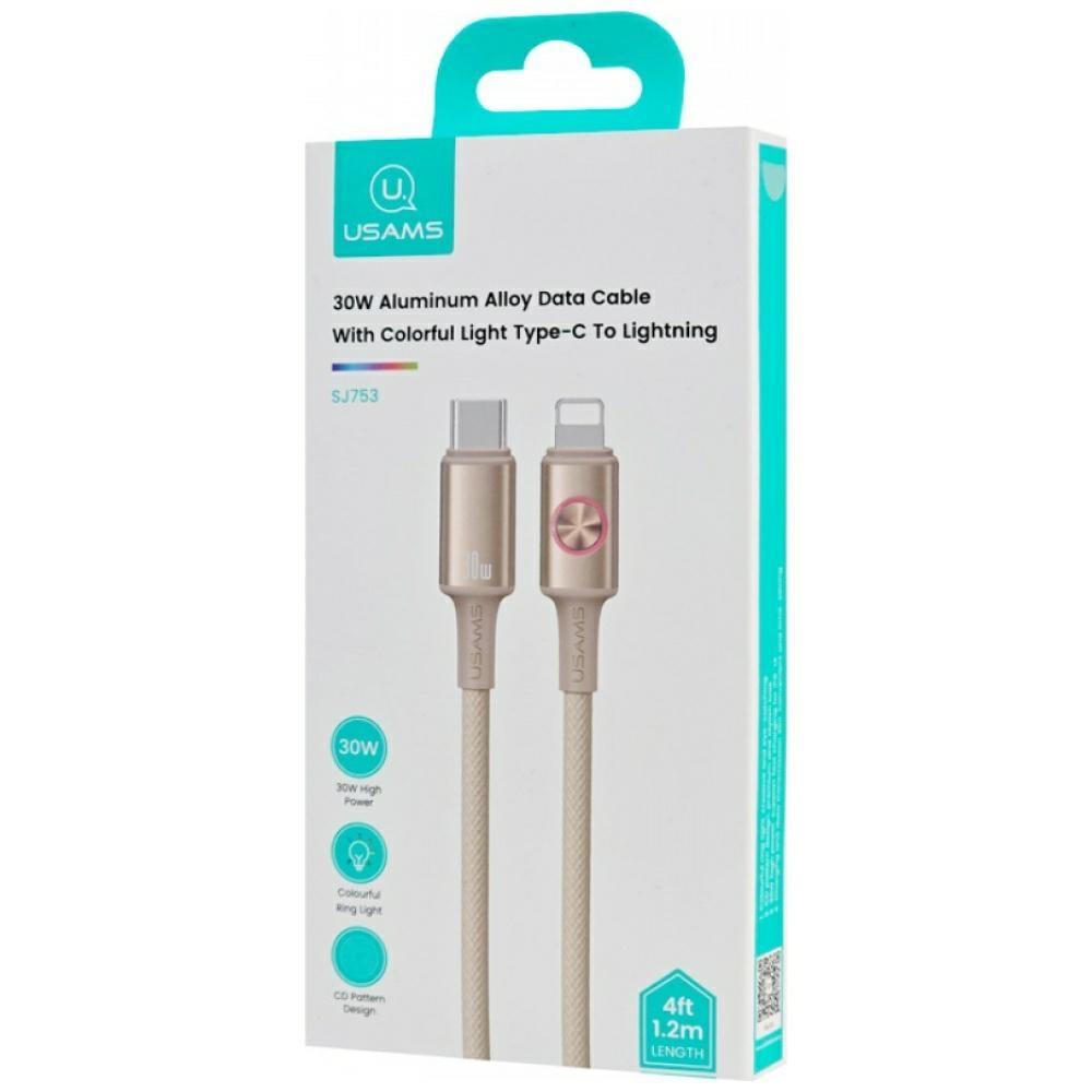 Kabel USB-C do Lightning USAMS 1,2m Szybkie ładowanie Tytanowy