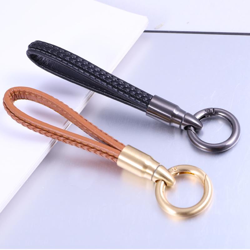 Creative Bullet Rotating Keychain Men's and Women's Leather Car Keychain Alloy Pendant