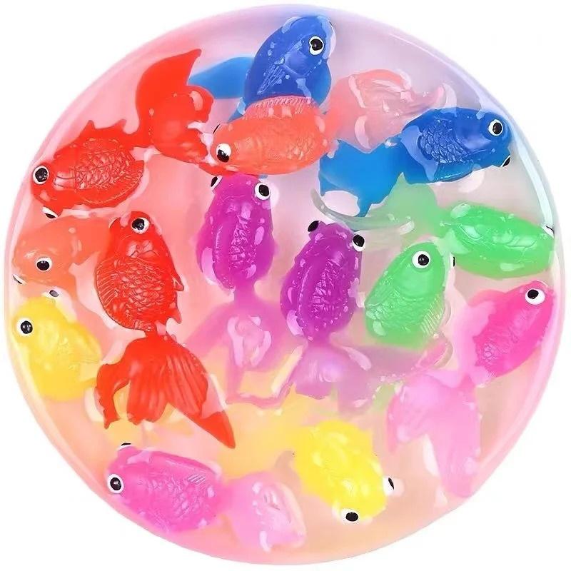 Artificial Aquarium Goldfishes Fake Rubber Fish Ornament Realistic Moving Floating Fish Bath Water Play Games For Kids Toddlers