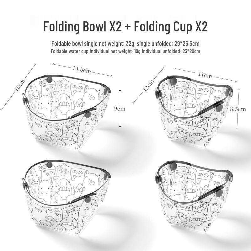 Portable Multi-Purpose Cutlery Set with Folding Bowl, Plate, Coffee Filter, Funnel, and Water Cup