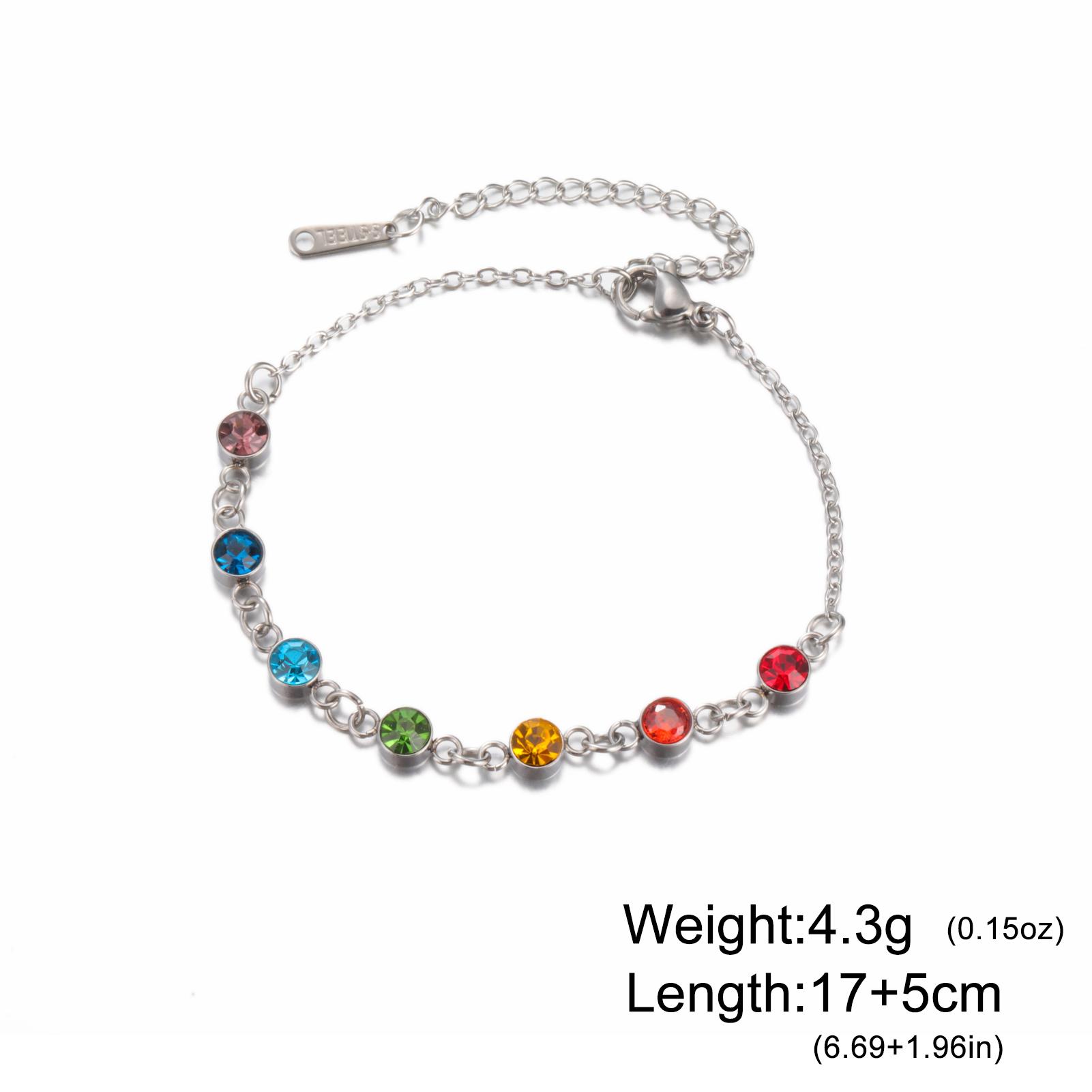 

Colorful Clear Zircon 7 Chakra Charms Bracelets for Women Stainless Steel Gold Color Meditation Jewelry Hand Bracelet Gifts 2026 17-22 cm
