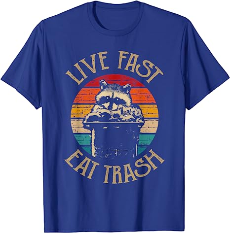Live Fast Eat Trash Funny Raccoon Camping Vintage Hiking Shirt Live Fast Eat Trash TShirt Design Cute Animal Lover Tee Tops