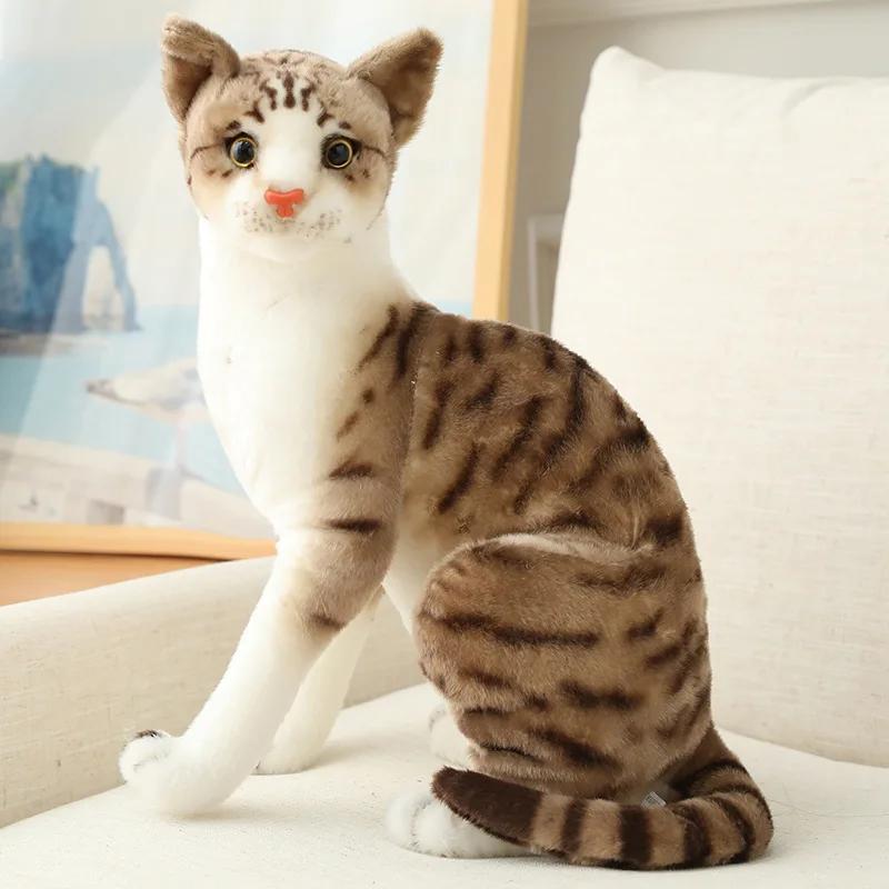 25/30/40cm Stuffed Lifelike Siamese Cats Plush Toy Simulation American Shorthair Cute Cat Doll Pet Toys Home Decor Gift For Girl