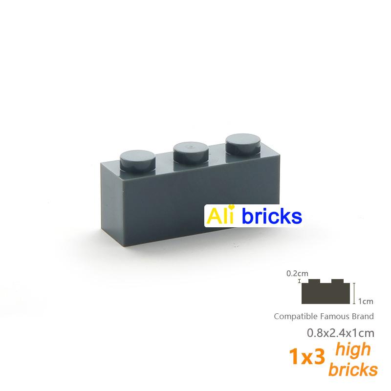 60pcs DIY Building Blocks Thick Figures Bricks 1x3 Dots Educational Creative Size Compatible With 3622 Plastic Toys for Children