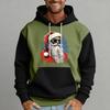 Men's Christmas Print Color Block Hooded Casual Sports Comfort Sweatshirt