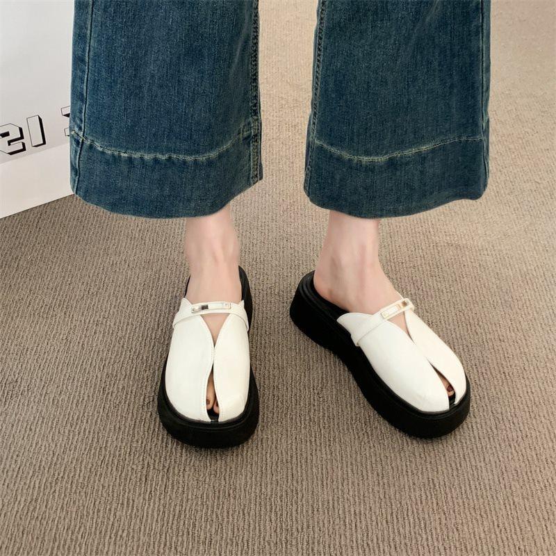 Sandals platform slippers women's summer semi-drag lazy bag head sandals 2025 Boken shoes Boken new one-pedal outer wear