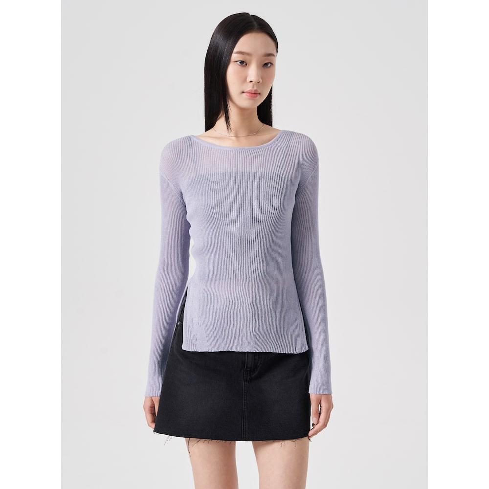 8Seconds See-Through Long-Sleeve Knit Lavender Lavender/S