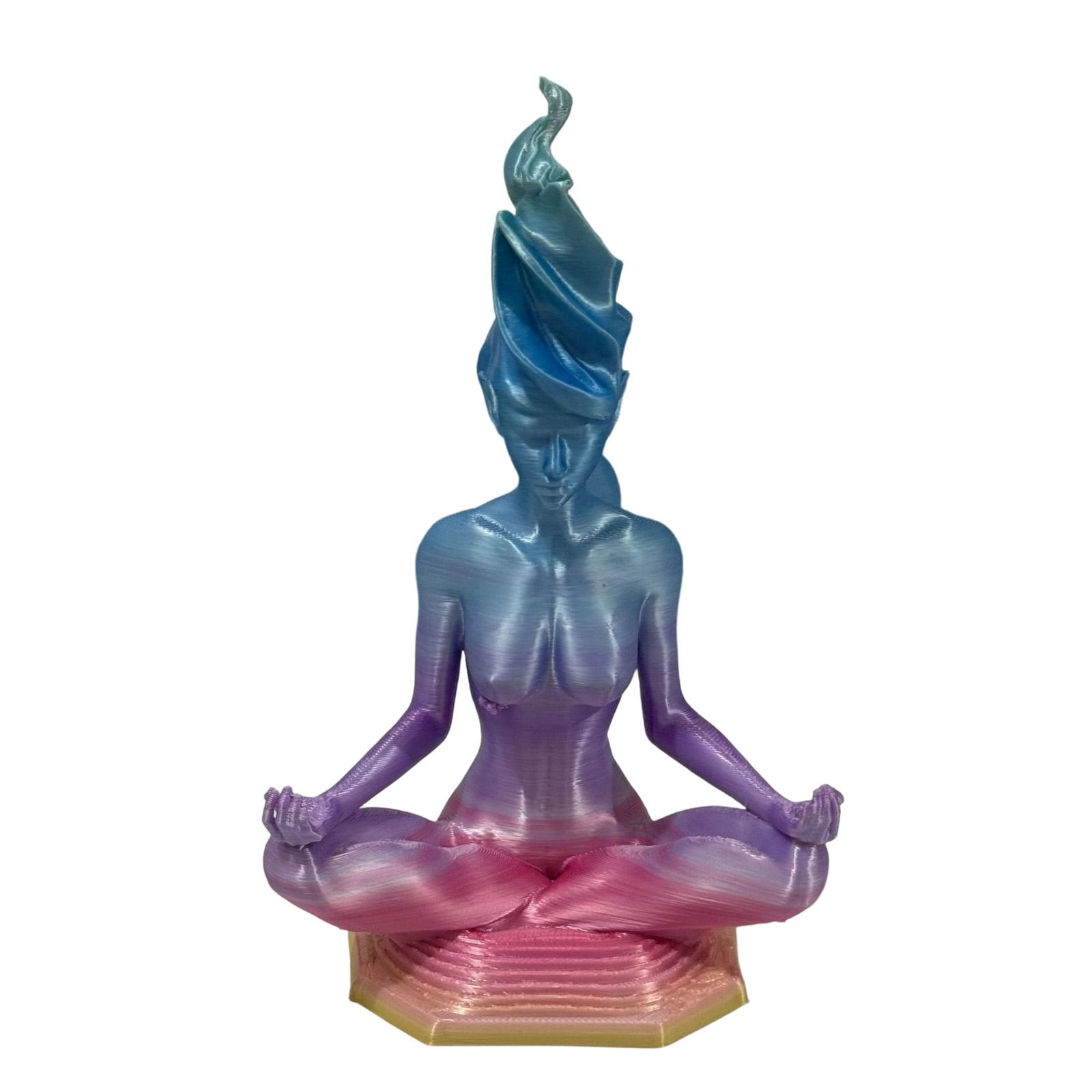 Meditating Nature Goddess Sculpture Yoga Meditation Figurine Indoor Outdoor Decorative Statue for Home Garden Spiritual Relaxation One Size