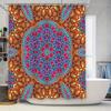 Bright Shower Curtain With Flower Pattern Decor Multicolor Mandala Print For Bathroom 180 X 245Cm Waterproof Fabric Shower Liner