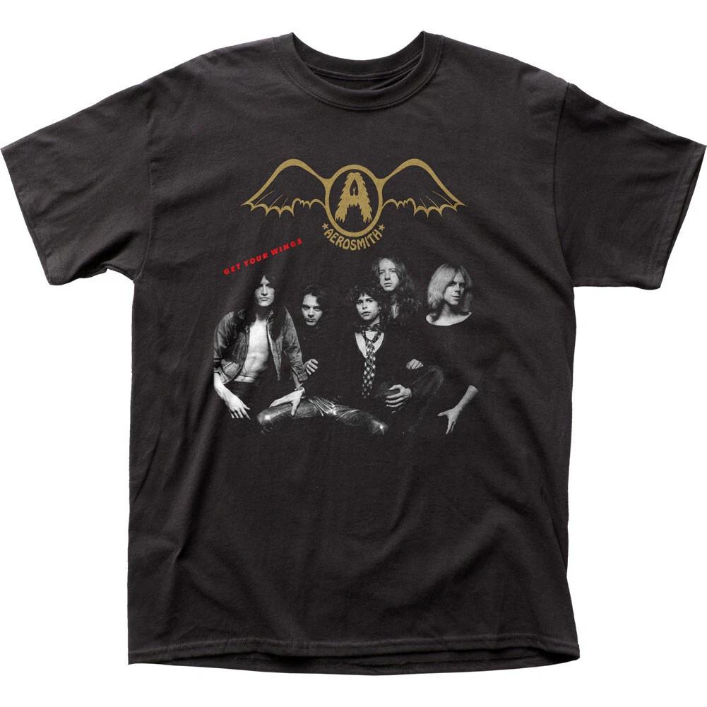 Aerosmith Get Your Wings Мужская футболка Рок-н-ролл Классическая футболка Новая Черная M