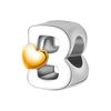 Alphabet Letter A Charm Pendant with Heart Accent for Bracelets Necklaces DIY Jewelry Making Accessories Compatible with Major Brands