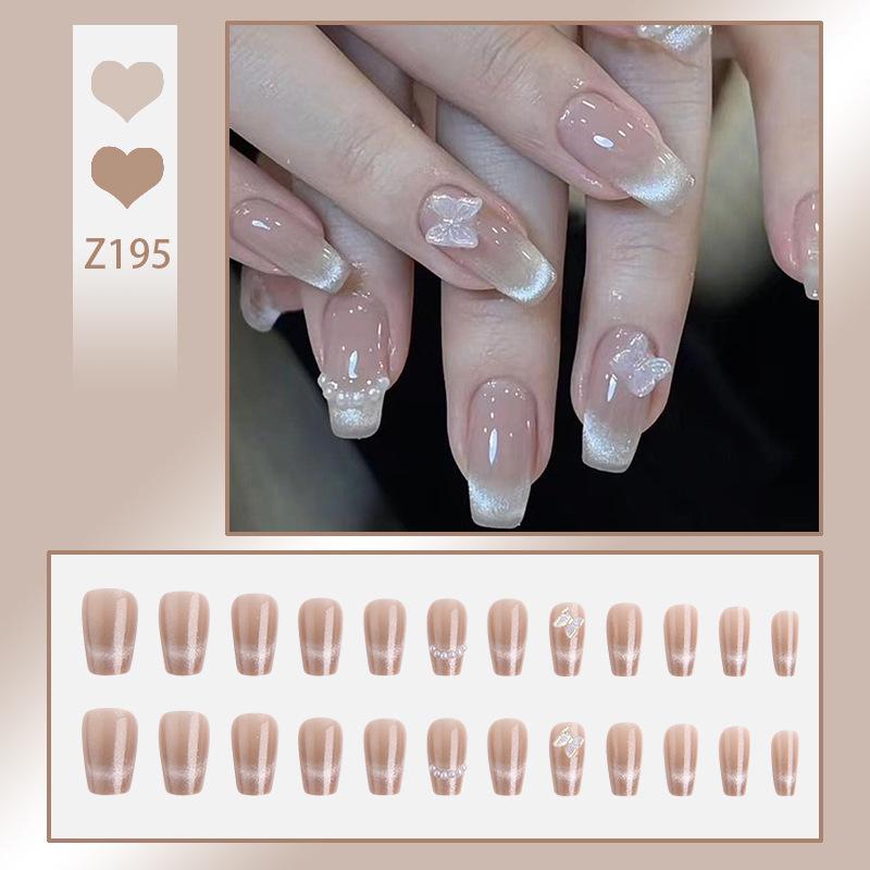 Handmade Press-On Nails – Crushed Diamond Butterfly Glitter Tips Collection