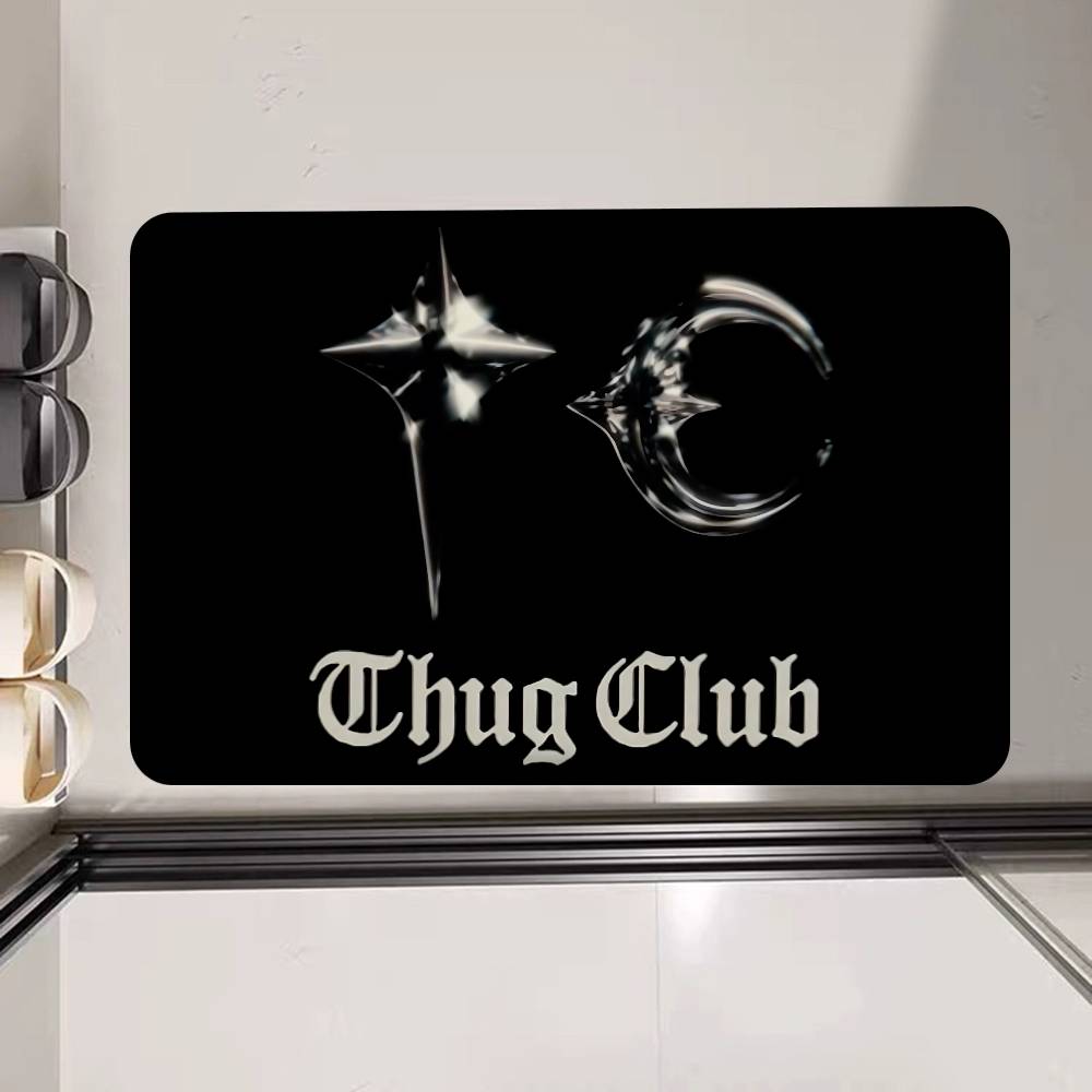 Podlahový koberec s logem značky Thug Club, severský styl, domácí rohožka, koupelnové a toaletní rohože, dekorativní rohožka do ložnice a hotelu
