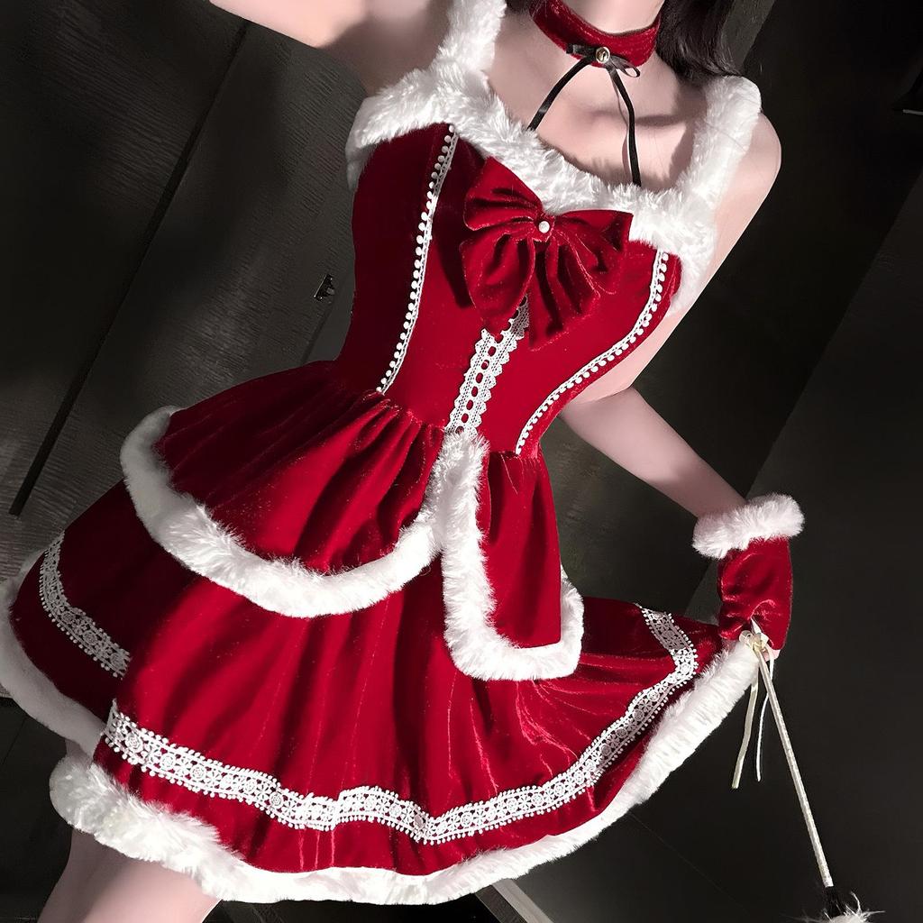 Jin Xiao Christmas & New Year Sexy Bunny Girl Bandeau Dress