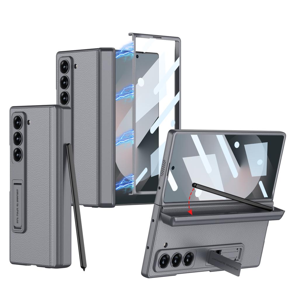 Suitable for Samsung Fold6 Mobile Phone Case Full Inclusive Anti Fall Magnetic Suction Hinge Folding Screen Pen Case Shell Film Integrated Set