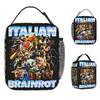 Italian Brainrot Meme Lunch Bag Casual Lunch Box School Portable Thermal Tote Handbags For Adult Oxford Custom Cooler Bag