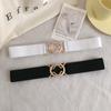 Decoration Geometric Women Waistband Gold Round Buckle Belt Female Waist Strap Elastic Waist Belt