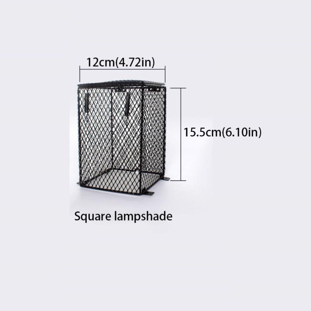 Round and Square Shape Heating Bulb Lamp Enclosure Iron Mesh Cover Reptiles Heat Lamp Guard  Snake