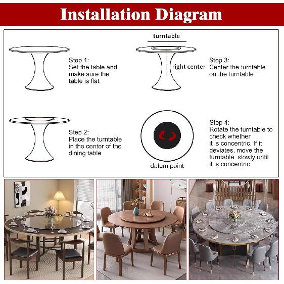 Aluminum Alloy Turntable Bearing 10" Heavy Duty Swivel Turntable Lazy Susan Rotating Bearing Turntable Round Dining Table Swivel Plate for