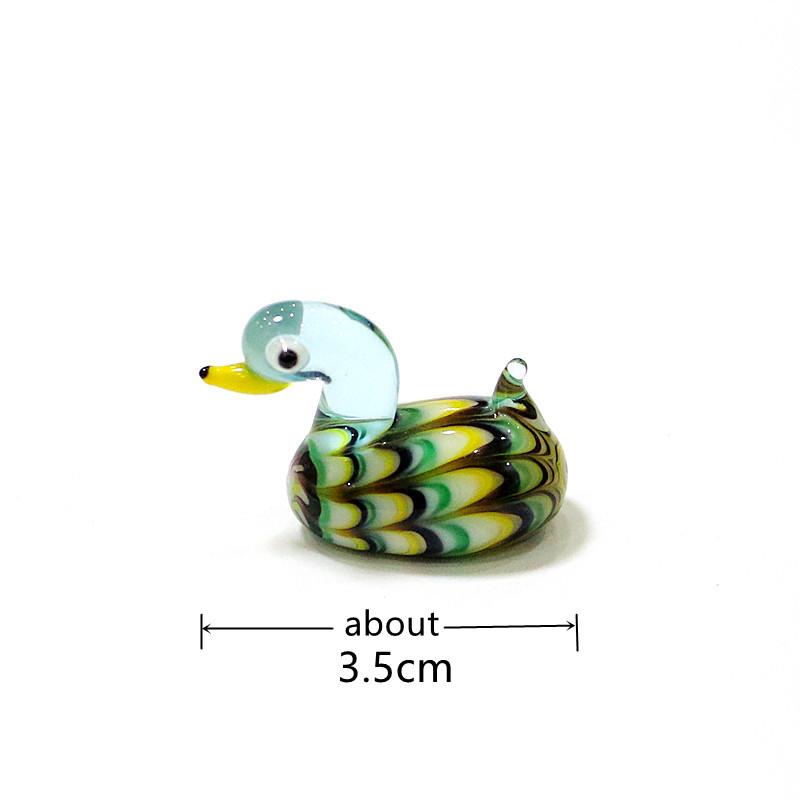 Colorful Cute Glass Duck Mini Figurine Craft Ornament Easter Animal Tiny Statues Home Table Micro Fairy Garden Decor Accessories
