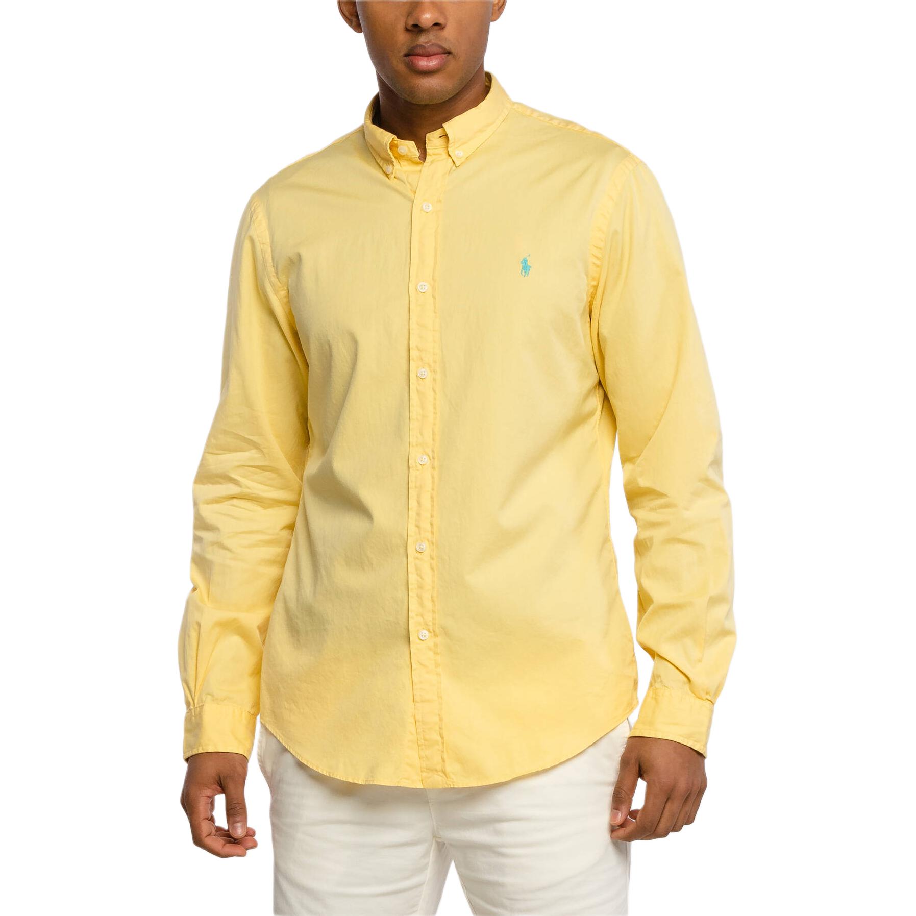 

Polo Ralph Lauren Рубашка хлопковая с длинным рукавом и вышивкой пони Мужские рубашки 710829421-009 M