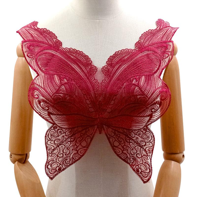 Polyester silk embroidery corsage, net bottom embroidery collar, butterfly collar DIY lace accessories