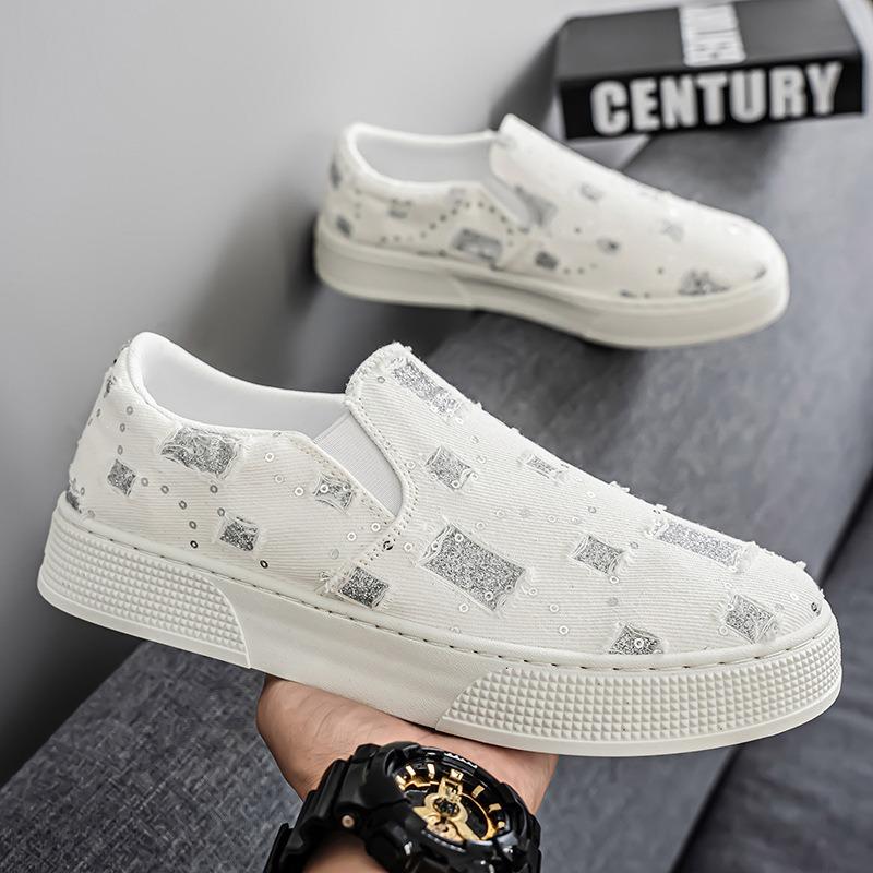 Spring and Summer Trendy Men's Shoes Fashion Versatile Soft Sole Comfortable Men Breathable One Pedal Board Shoes Men