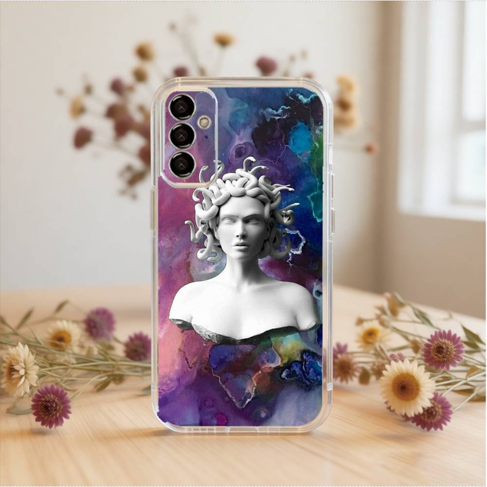 Méduse Mythologie Grecque Coque de Téléphone Pour SamsungA10,12,20,21S,30,31,40,50,51,52,70,71 Housse Transparente