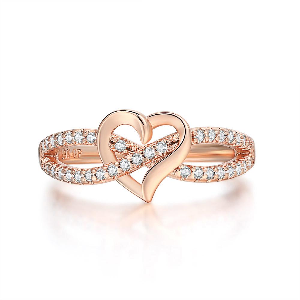 Romantic Infinity Heart Love Rings For Women Wedding Engagement Couple Rings Crystal Zircon Accessories Fashion Jewelry DZR026