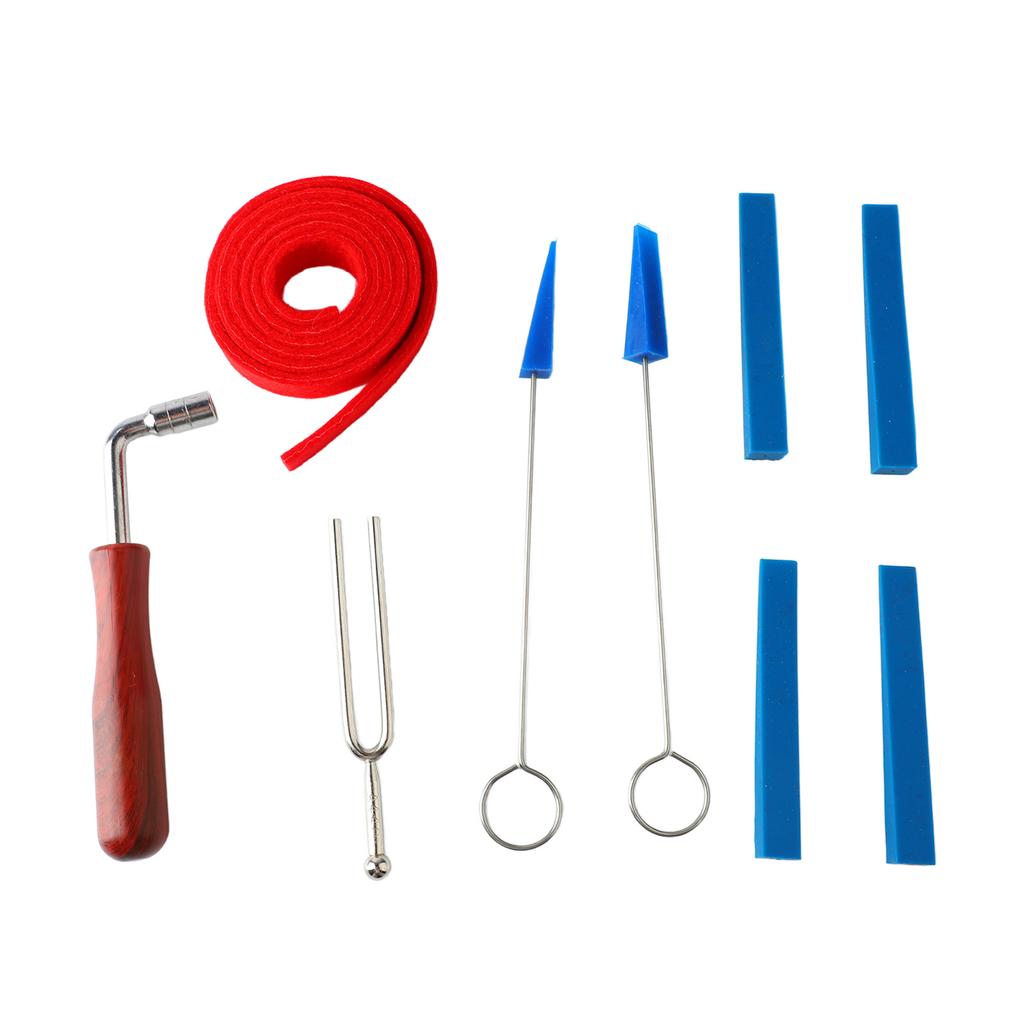 Piano Tuning Tool Set Tuning Wrench Fork Rubber Mute Wool Felt Temperament Strip Piano Tuner Kit