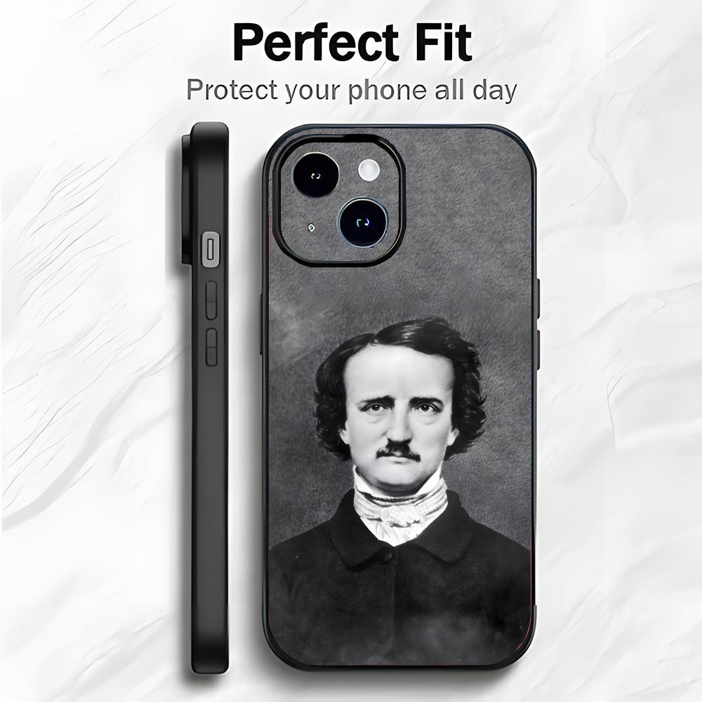 Classic Writer E-Edgar Allan Poe Phone Case Phone Case Soft Packaging Lightweight For iPhone17 16 15 14 13ProMax