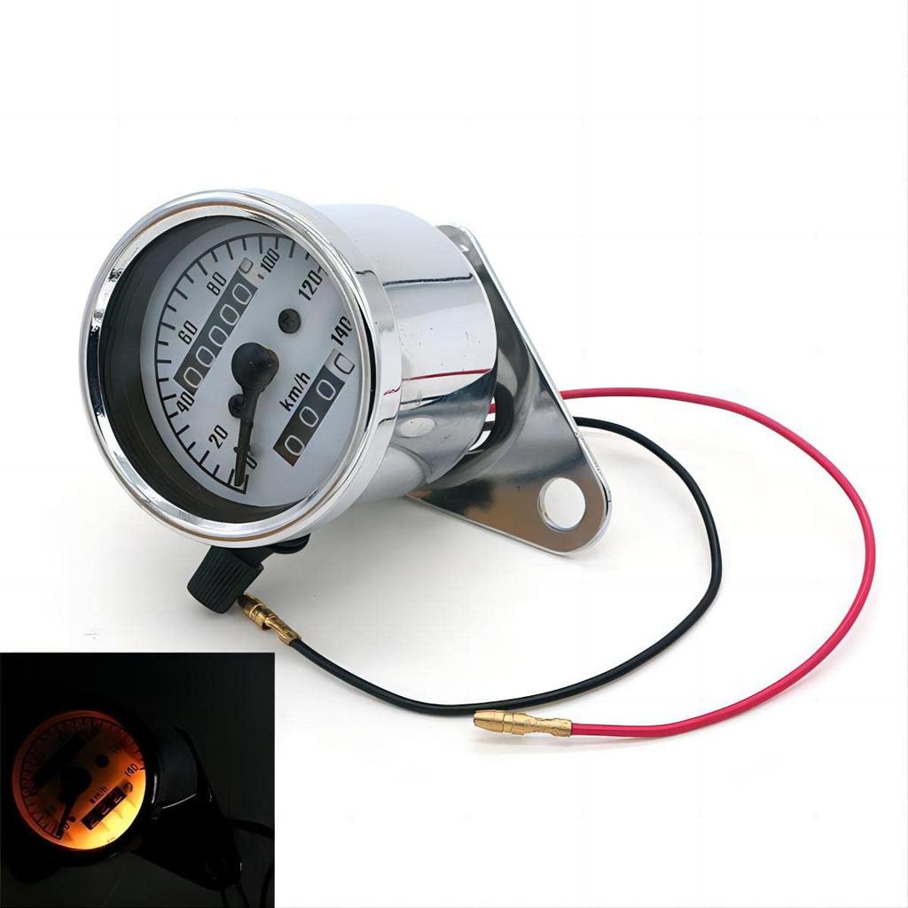Speedometer, Motorcycle, General Purpose, Mechanical, Maximum Speed Display, 140 km/h, Mini Speedometer, 12 V,