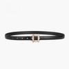 New Women's Belt Inlaid with Crystal Diamond Square Buckle Decorative Strap Versatile Women's Genuine Leather Smooth Buckle Belt