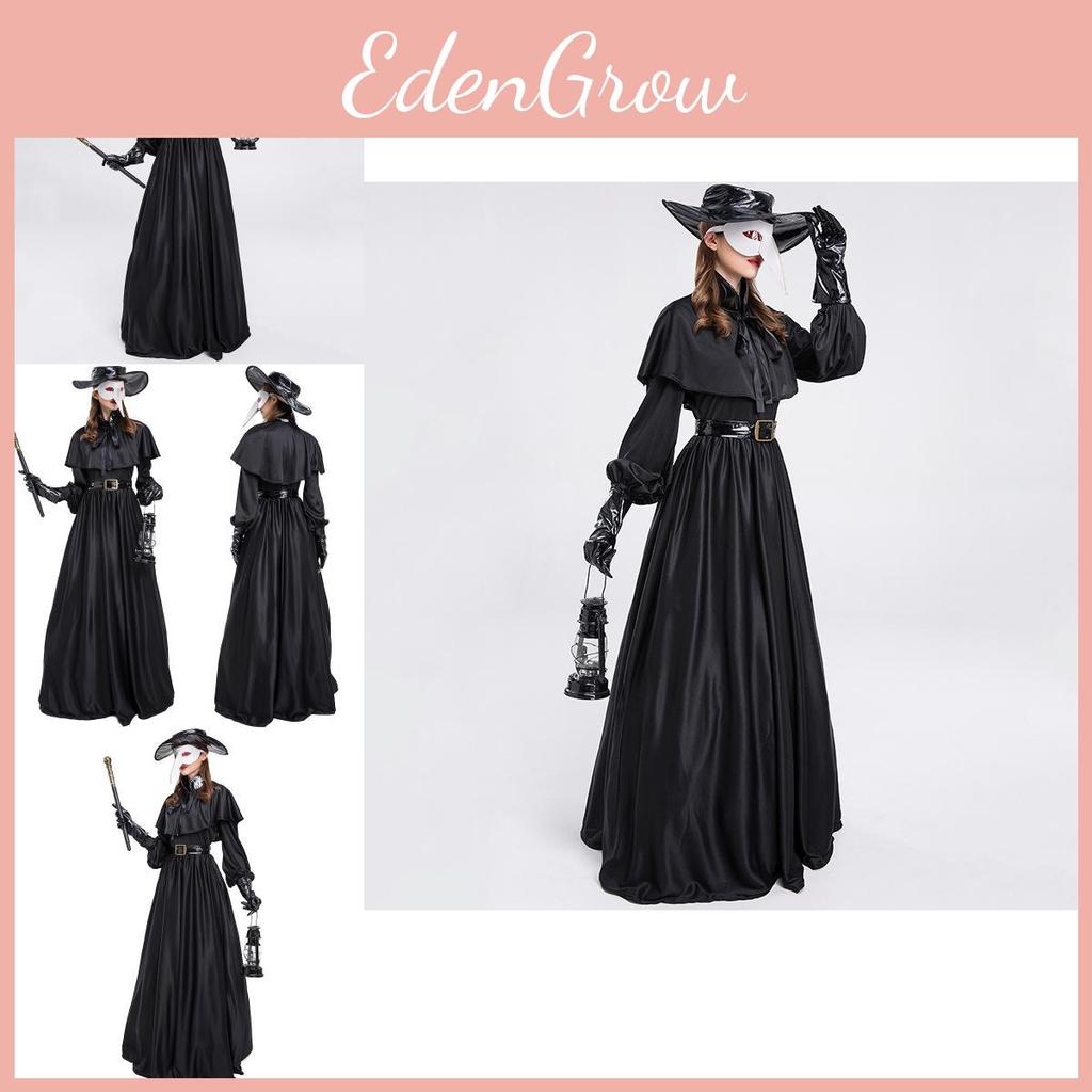Stilvolles Damen-Pestdoktor-Outfit Mit Auffälliger Schnabelmaske Für Festivals