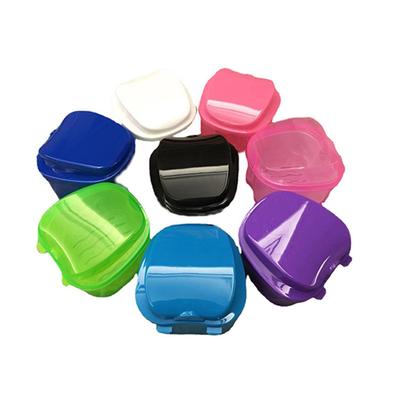 1Pc Denture Bath Box Organizer Dental False Teeth Storage Box with Hanging Net Container Cleaning Teeth Cases Artificial Tooth Boxes