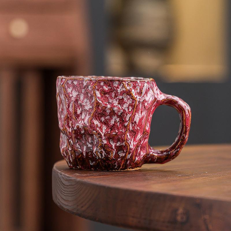 Kiln Change Retro Ceramic Coffee Cup American Latte Latte Flower Cup Breakfast Milk Cup Creative Mug