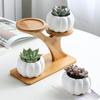 Bamboo Plants Pot Holder for Bonsai Succulent Plants 3 Layers Flowerpot Bracket