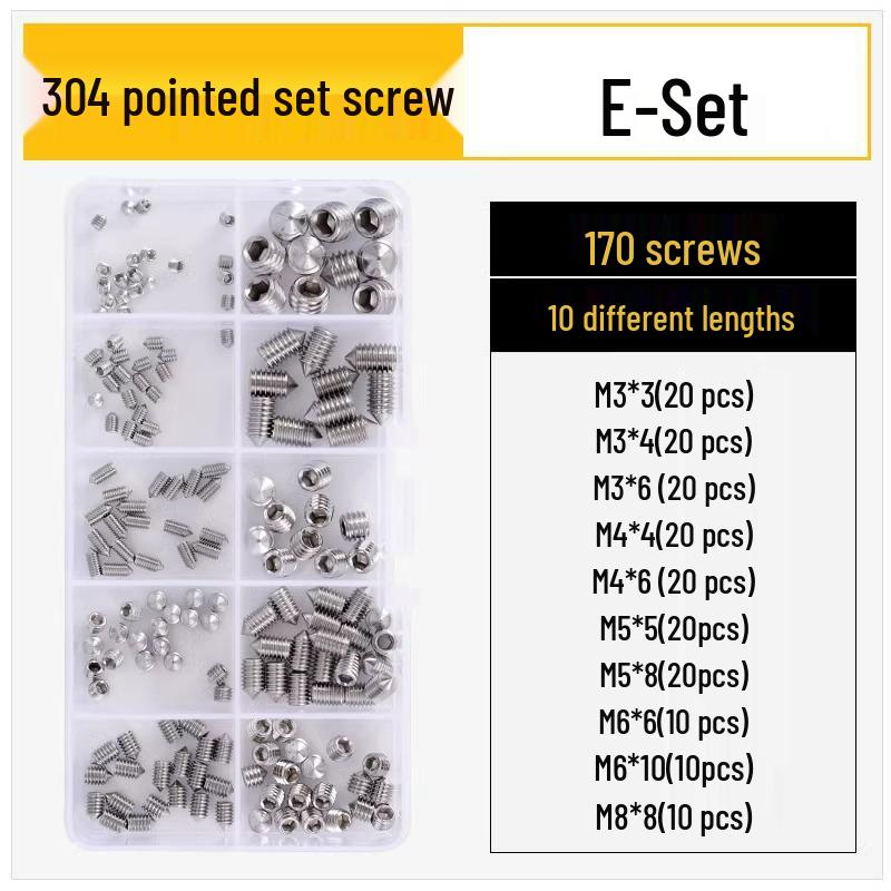 12.9 Edelstahl 304 Innensechskant Kegelspitze Gewindestift M2/M3