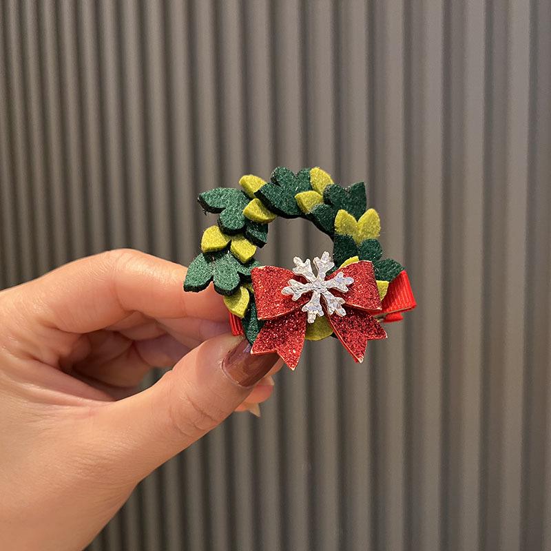 Christmas Cartoon Hair Clips for Girls - Red Holiday Hairpins and Accessories