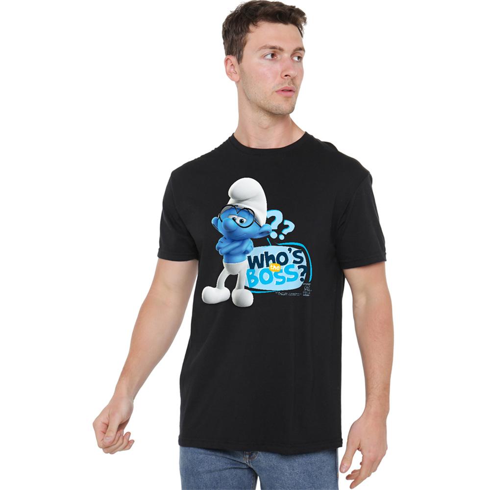 The Smurfs Unisex Adult WhoÂ´s The Boss? Brainy Smurf T-Shirt