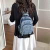 Lightweight Denim Backpack Women's Outdoor Travel Multifunctional Chest Bag Shoulder Crossbody Bag