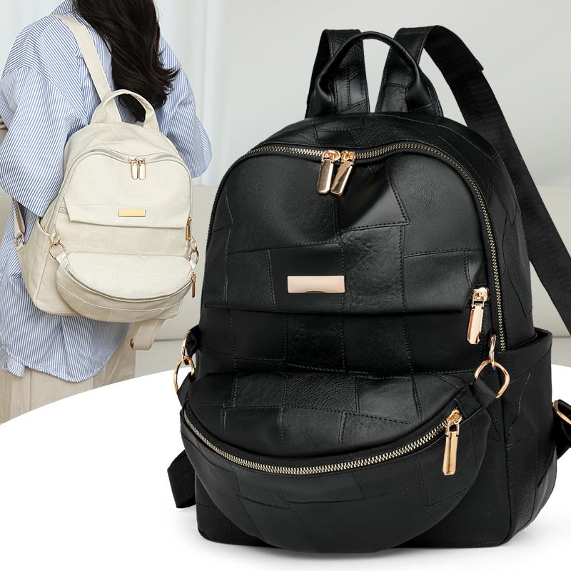 Women's Large Capacity PU Multifunctional Backpack  Vintage School Bag for Ladies  Casual Travel Bags  New Fashion