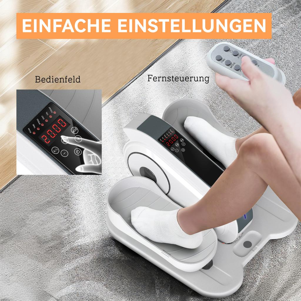 Sitz Pedal Trainer Mini Elliptical Trainer With Lcd Monitor Remote Control 10 Adjustable Speed Levels White