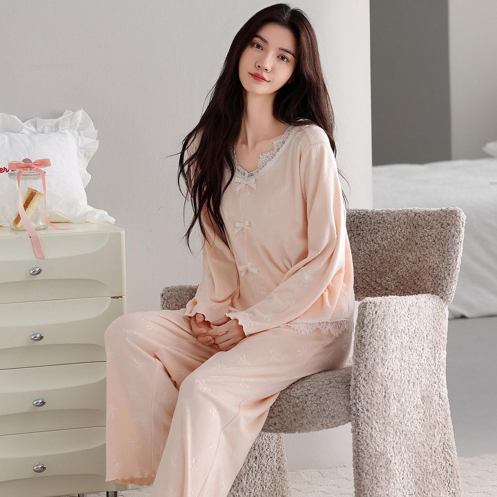 Pajamas Women'S Autumn And Winter Coral Fleece Thickened And Fleece Winter Island Fleece Loungewear Thin Fleece Spring And Autumn High-End Suit